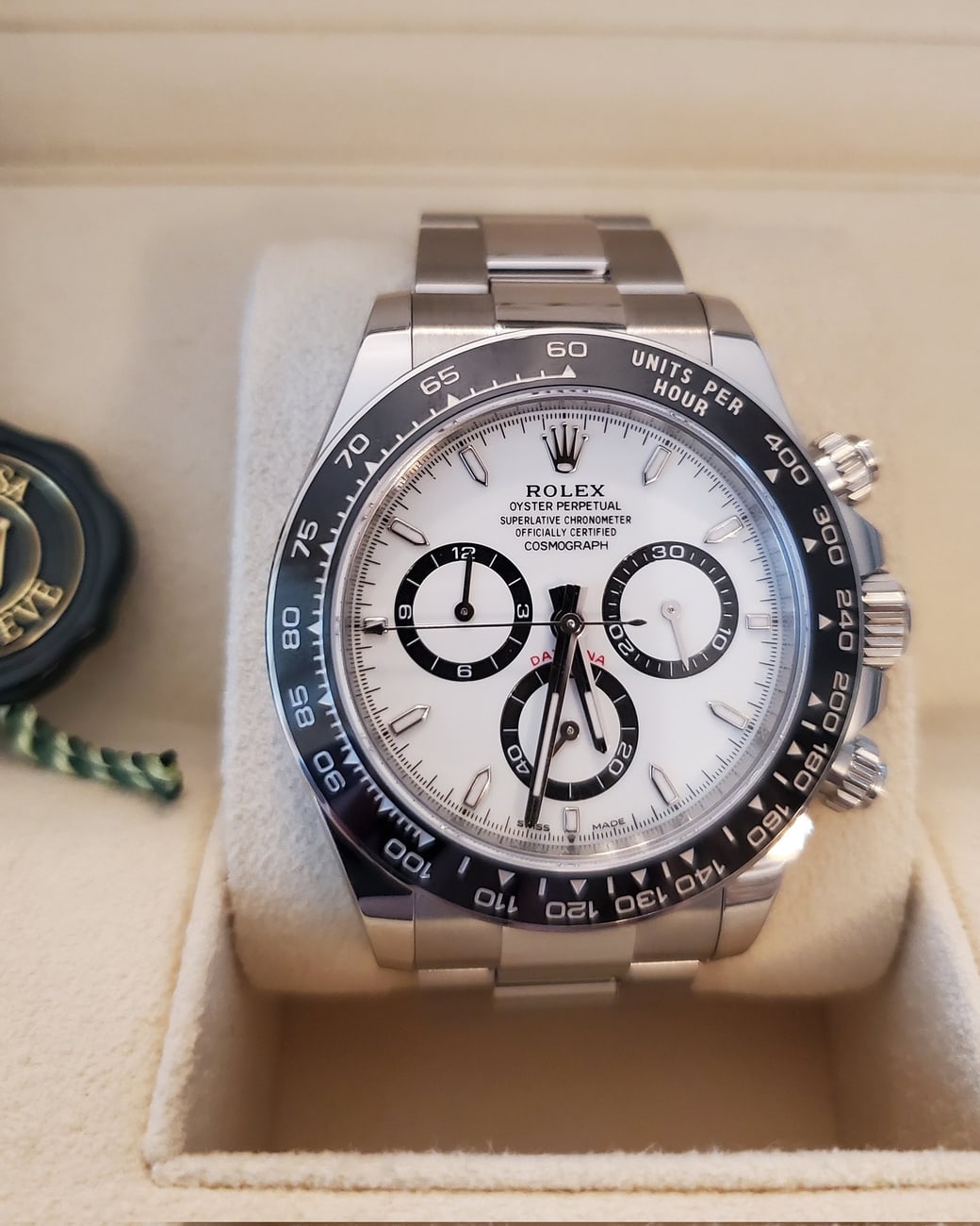 Rolex Daytona in its presentation box