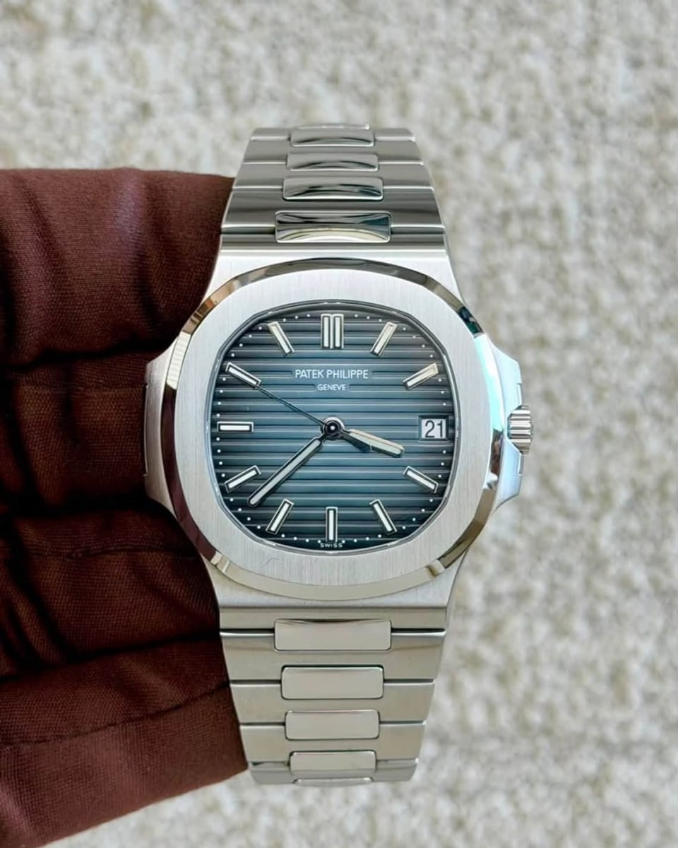 Patek Philippe Nautilus held in hand